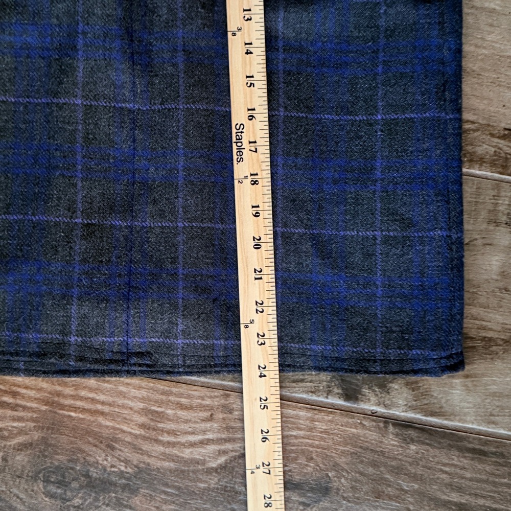 Harve Benard VTG Women Dark Academia Wool Plaid Pencil Skirt,Blue Gray,4 - Picture 5 of 6